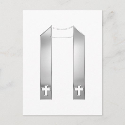 3-D Look Silver Priest’s Stole Postkarte (Vorderseite)