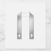 3-D Look Silver Priest’s Stole Weinetikett (Einzelnes Label)