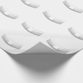 3-D Look Silver Priest's oder Minister's Collar Geschenkpapier (Ecke)