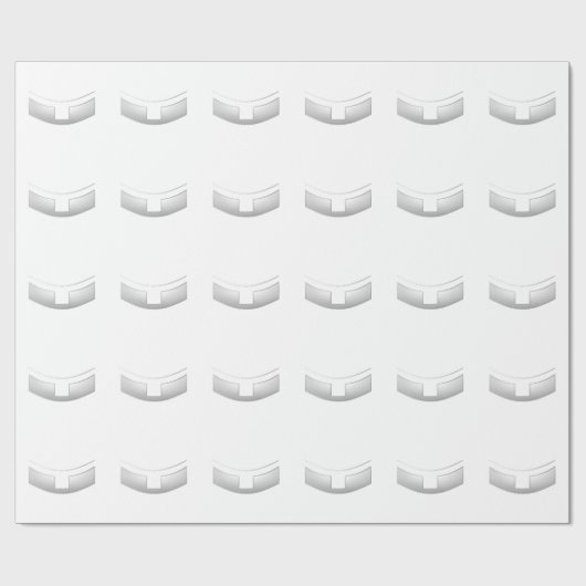 3-D Look Silver Priest's oder Minister's Collar Geschenkpapier (Flach)