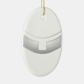 3-D Look Silver Priest's oder Minister's Collar Keramik Ornament (Rechts)