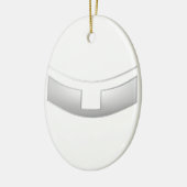 3-D Look Silver Priest's oder Minister's Collar Keramik Ornament (Links)