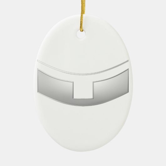 3-D Look Silver Priest's oder Minister's Collar Keramik Ornament (Vorne)