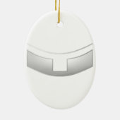 3-D Look Silver Priest's oder Minister's Collar Keramik Ornament (Hinten)