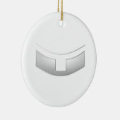 3-D Look Silver Priest's oder Minister's Collar Keramik Ornament (Rechts)