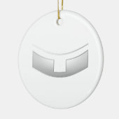 3-D Look Silver Priest's oder Minister's Collar Keramik Ornament (Links)