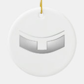 3-D Look Silver Priest's oder Minister's Collar Keramik Ornament (Hinten)