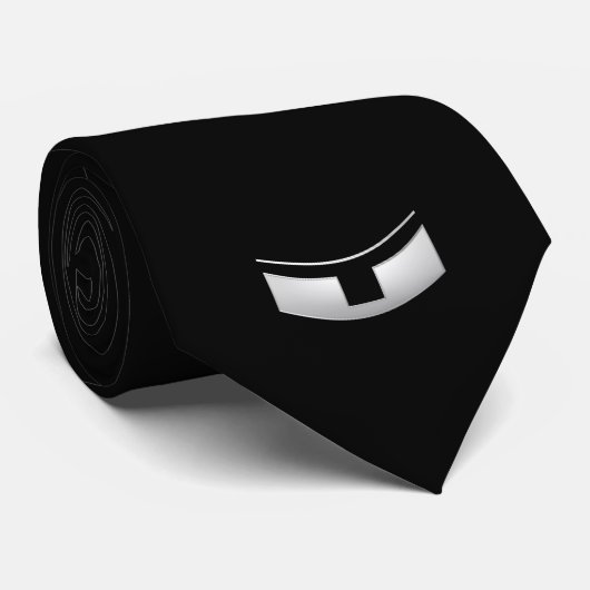 3-D Look Silver Priest's oder Minister's Collar Krawatte (Gerollt)