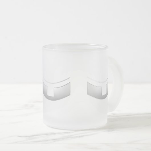 3-D Look Silver Priest's oder Minister's Collar Mattglastasse (VorderseiteRechts)