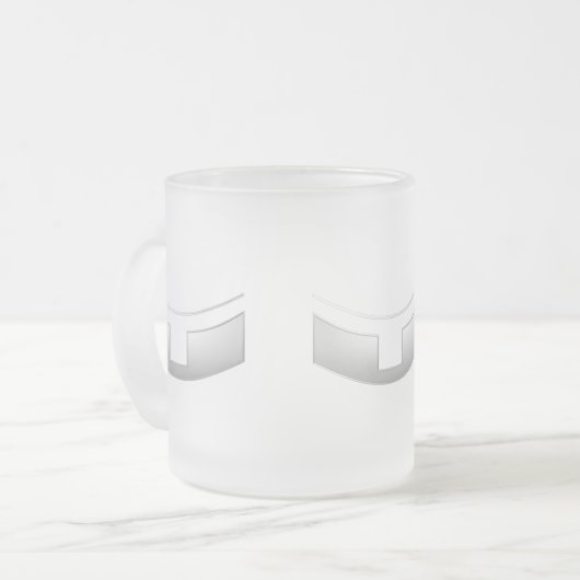 3-D Look Silver Priest's oder Minister's Collar Mattglastasse (Vorderseite Links)