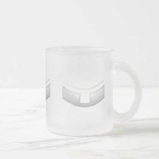 3-D Look Silver Priest's oder Minister's Collar Mattglastasse (Rechts)