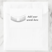 3-D Look Silver Priest's oder Minister's Collar Rechteckiger Aufkleber (Tasche)