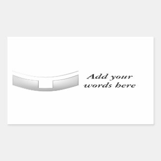 3-D Look Silver Priest's oder Minister's Collar Rechteckiger Aufkleber