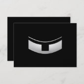 3-D Look Silver Priest's oder Minister's Collar RSVP Karte (Vorne/Hinten)