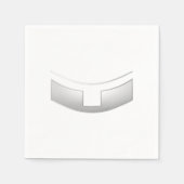 3-D Look Silver Priest's oder Minister's Collar Serviette (Vorderseite)