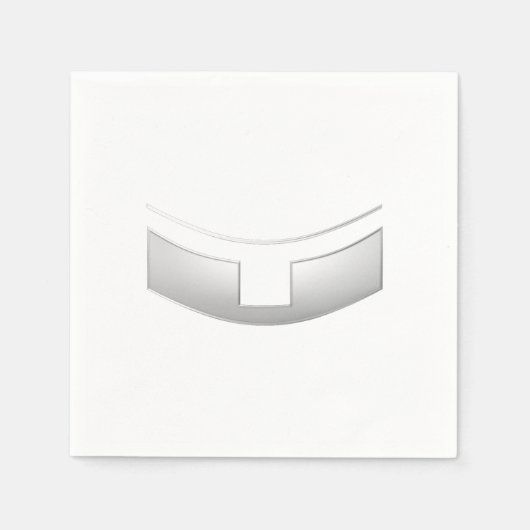 3-D Look Silver Priest's oder Minister's Collar Serviette (Vorderseite)