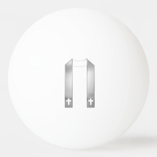 3-D Look Silver Priest's Stole Tischtennisball