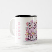 *~* 3-d Loved Hugs Mother Day Heart + Blume AP72 Zweifarbige Tasse (Vorderseite Links)