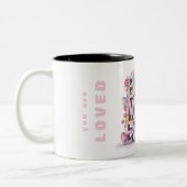 *~* 3-d Loved Hugs Mother Day Heart + Blume AP72 Zweifarbige Tasse (Links)