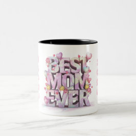 *~* 3-d Loved Hugs Mother Day Heart + Blume AP72 Zweifarbige Tasse