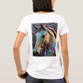 3-d Mosaik Pferdekopf Statue T-Shirt (Rückseite)