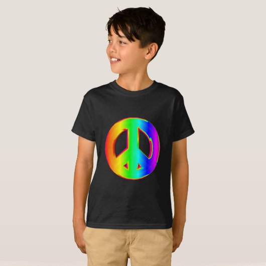 3-D Regenbogen-Friedenszeichen #1 T-Shirt (Vorne ganz)