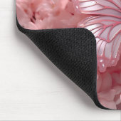 3-D rosa Schmetterling auf Blume Mousepad (Ecke)