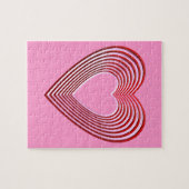 "3-D" Rote und rosa Herzen Puzzle (Horizontal)