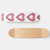 "3-D" Rote und rosa Herzen Skateboard (Horizontal)