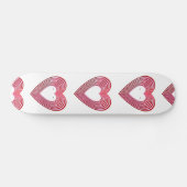 "3-D" Rote und rosa Herzen Skateboard (Horizontal)