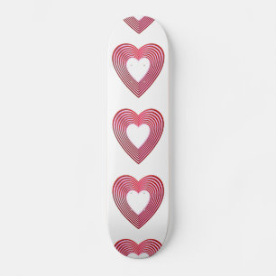 "3-D" Rote und rosa Herzen Skateboard