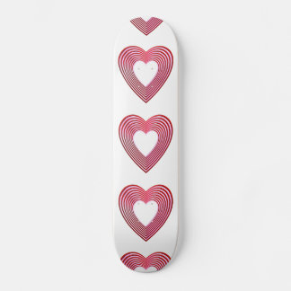 "3-D" Rote und rosa Herzen Skateboard