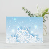 3-D-Schneeflocken Feiertagskarte (Stehend Vorderseite)