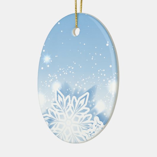 3-D Schneeflocken Keramikornament (Links)