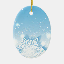 3-D Schneeflocken Keramikornament