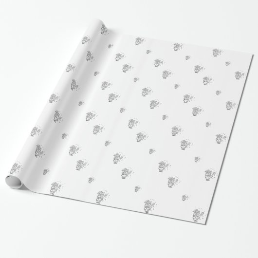 "3-D Silver" Saint Nicholas Wrapping Paper Geschenkpapier (Ungerollt)