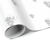 "3-D Silver" Saint Nicholas Wrapping Paper Geschenkpapier (Rolleneckpunkt)
