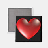 3-D-Style-Herz-Symbol Rot Magnet (Vorderseite/Rückseite)