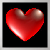 3-D-Style-Herz-Symbol Rot Poster (Vorne)
