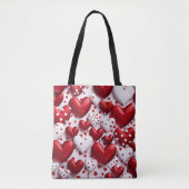 3-D Valentine Heart Design Tote Bag Tasche (Vorderseite)
