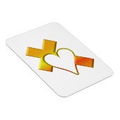 "3-D" Yellow Cross with Heart Magnet (Rechte Seite)