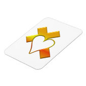 "3-D" Yellow Cross with Heart Magnet (Linke Seite)
