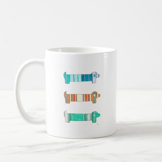 3 Dackel Color Study #1 Coffee Tasse (Links)