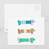 3 Dackel Color Study #1 Postcard Postkarte (Vorne/Hinten)