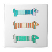 3 Dackel Color Study #1 Tile Fliese (Vorderseite)