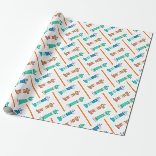 3 Dackel Color Study #1 Wrapping Paper Geschenkpapier (Ungerollt)