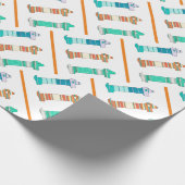3 Dackel Color Study #1 Wrapping Paper Geschenkpapier (Ecke)