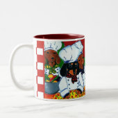 3 Dackeln des Koch Zweifarbige Tasse (Links)