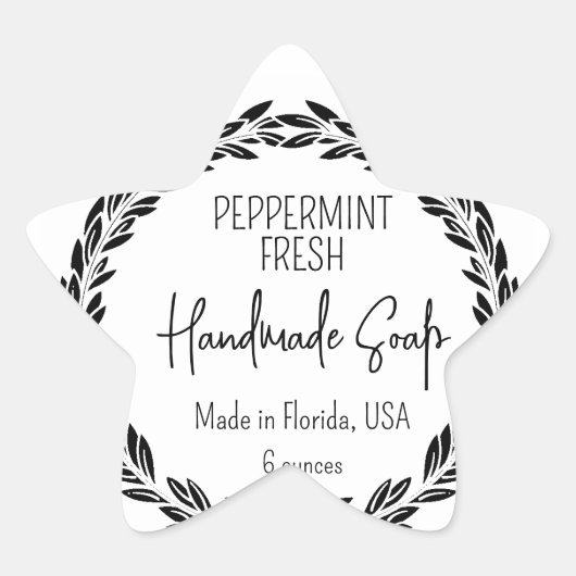 3 Designs Benutzerdefinierte Moderne Blattumrandun Stern-Aufkleber (Vorderseite)