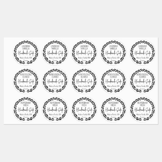 3 Designs Custom Modern Leaf Border Waterproof Etiketten (Blatt)